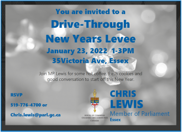 2022 New Year's Levee invitation